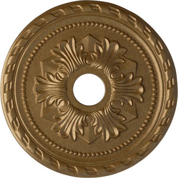 Ekena Millwork Palmetto Ceiling Medallion (Fits Canopies up to 5"), 20 7/8"OD x 3 5/8"ID x 1 5/8"P, Pale Gold CM20PMPAS - main